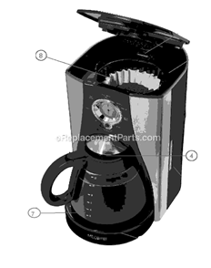 Page A Diagram and Parts List for BVMC-LMX27  Mr Coffee Coffee Maker